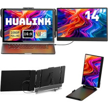 hualink Laptop Screen Extender Monitor - 14 Inch IPS FHD 1080P HDMI/USB-A/Type-C Laptop Monitor