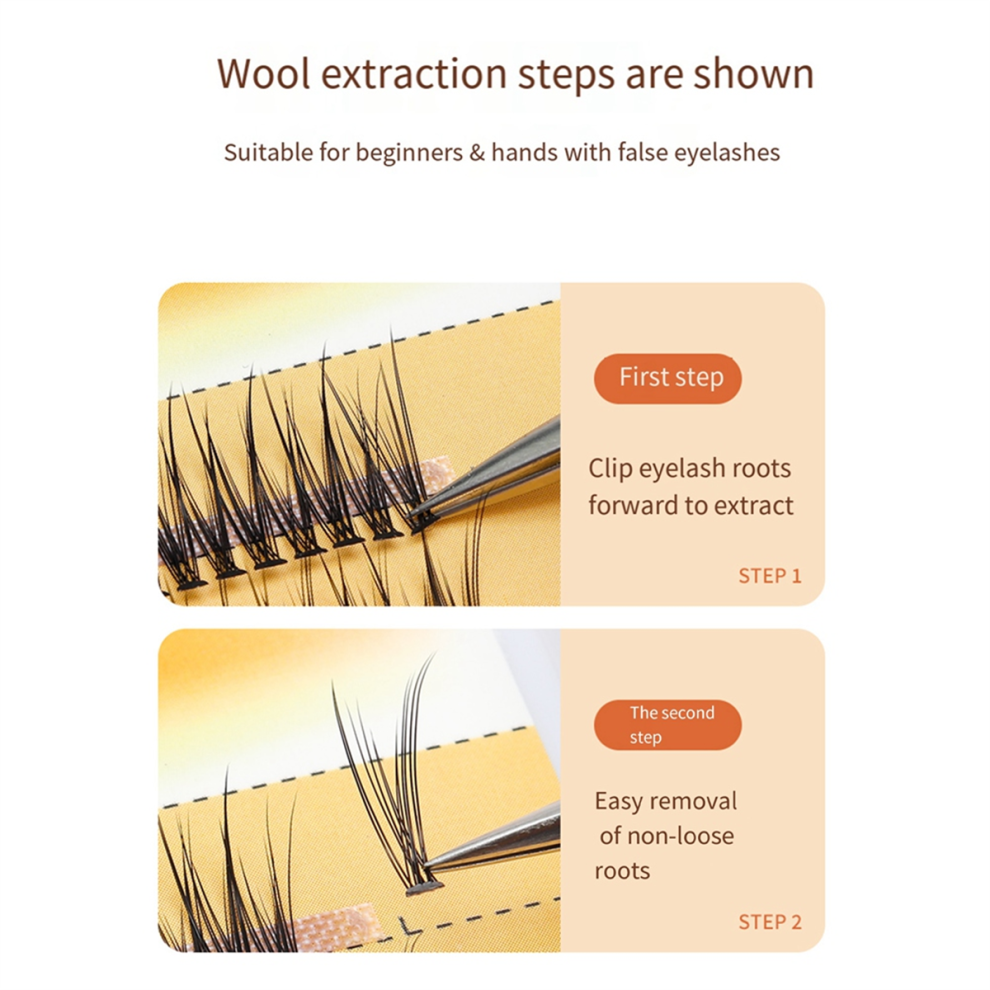 14Mm Naturale Snella Simulazione Incrociata Coda Di Pesce Spessa Singolo Cluster Capelli Morbidi Ricci Ciglia Finte