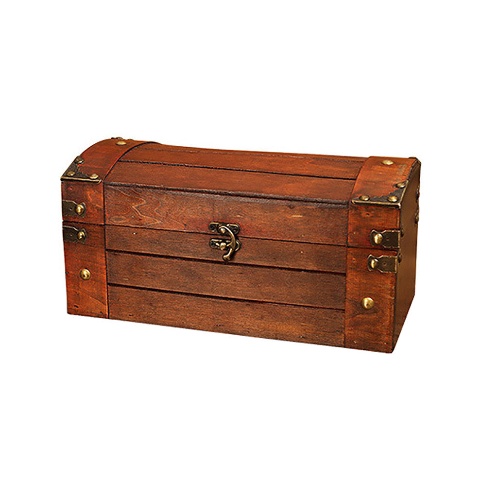 Coffre au RéTro avec Serrure BoîTe de Rangement en Bois Vintage Organisateur Style Antique pour Armoire à Boucle