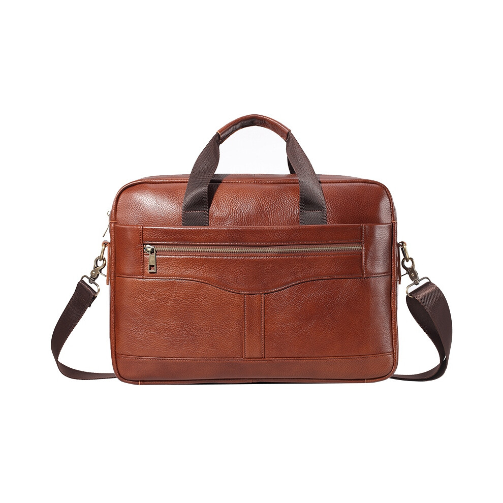Paquet Officiel Sac de Courrier en Cuir pour Sacoche Ordinateur Portable 14 Pouces à Main Bureau (Brun)