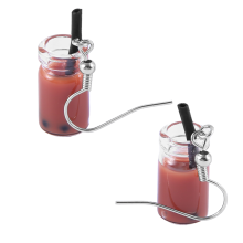Grappig Ijs Zwarte Parel Melk Oorbellen Bubble Tea Grappige Dangle voor Vrouwen, Donkere Koffie