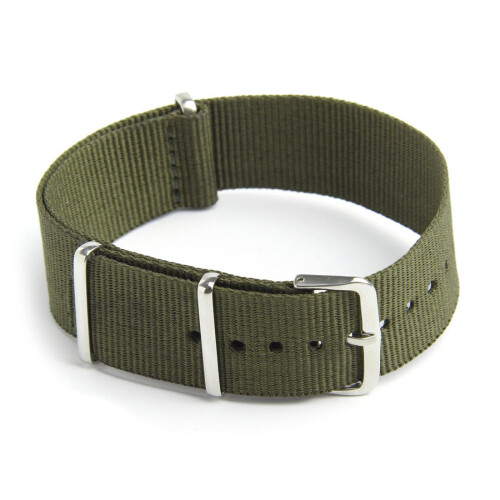 Watch Strap Nylon Canvas Mens Colour: Green Width:18mm 1