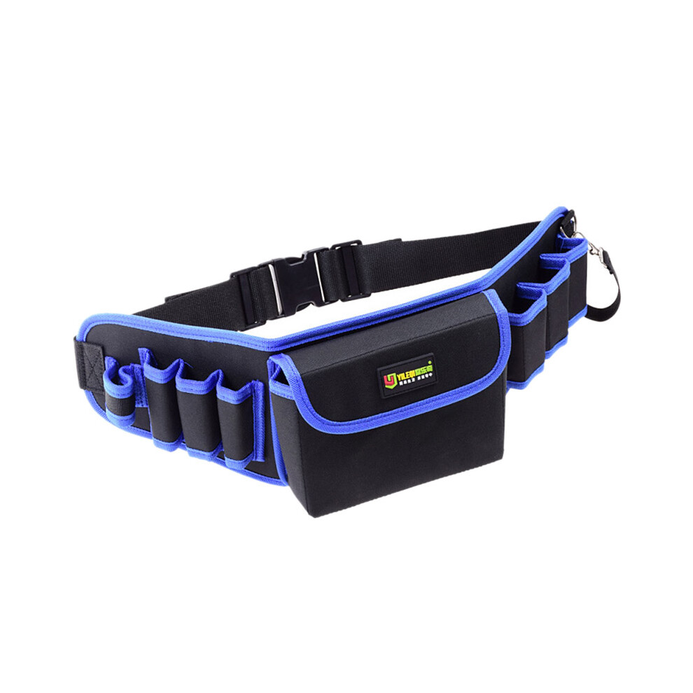 Werkzeug Tasche Mit Abdeckung GüRtel FüR Schraubendreher Haltbare Taille Halter Verstellbare Elektor Bohr Maschine (Blau)-image