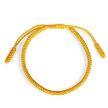 Tibetisches Wickelarmband - Handgemachtes Unisex-Armband im Ethno-Stil, Gelb, 15-24 cm - Geschenkidee