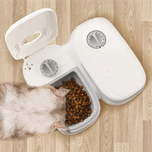 Automatic Timing Pet Cat Feeder 350ml Dish Bowl Double B 2