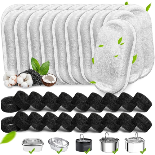 40PCS Φίλτρα Cat Water Fountain για 67oz/2L και 108/3,2L 2
