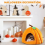 Cat Cave Bed,Cat Tent with Removable Cushion Orange Red S 7