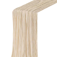 Cheesecloth Table Runner Boho Gauze for Wedding Beige 4Pcs