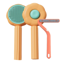 2Pcs Escova para Gatos, Cachorros, Gatos de Pelo Curto, Escovas Pelos Longos, Limpeza Laranja