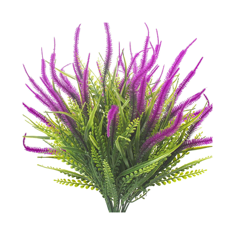 10 Bundles Artificial Plants Outdoor Grass Red