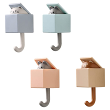 Gancho de Casaco Adesivo Criativo 4 PCS, Suporte Chave Fofo, Animal EstimaçãO para Casaco, Cachecol, ChapéU, Toalha, Chave,