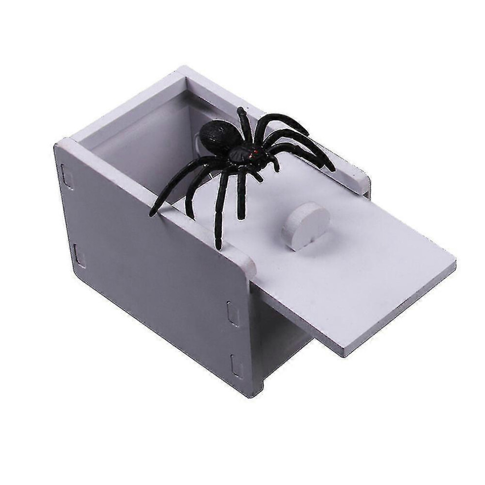 (As Show, One Size) Spider Prank Scare Box Wooden Surprise Scary Box Joke Horror Funny Prank Halloween Toys New 5063595927607