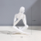 White Thinkers Resin Statue Reading Ornament, A 4
