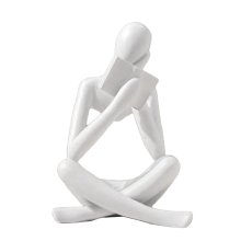 Sculture di Pensatori, Statua in Resina Bianca Ornamento da Lettura, Decorazione Libri Moderni A