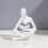 White Thinkers Resin Statue Reading Ornament, B 4