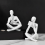 White Thinkers Resin Statue Reading Ornament, A 3
