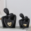 Mini Couple Statue TV Stand Decor Abstract Sculpture Black A 3