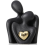 Mini Couple Statue TV Stand Decor Abstract Sculpture Black A 1