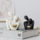 Mini Couple Statue TV Stand Decor Abstract Sculpture Black A 7