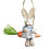Easter Straw Bunny Figurine, on Carrot Swing, A 1