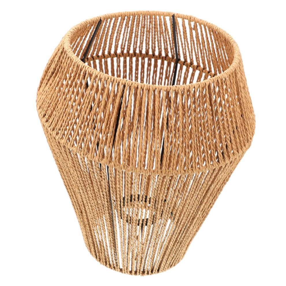Abat-Jour de Lustre Tissé en Rotin pour Lampe Table à Chevet Corde Papier Manuelle