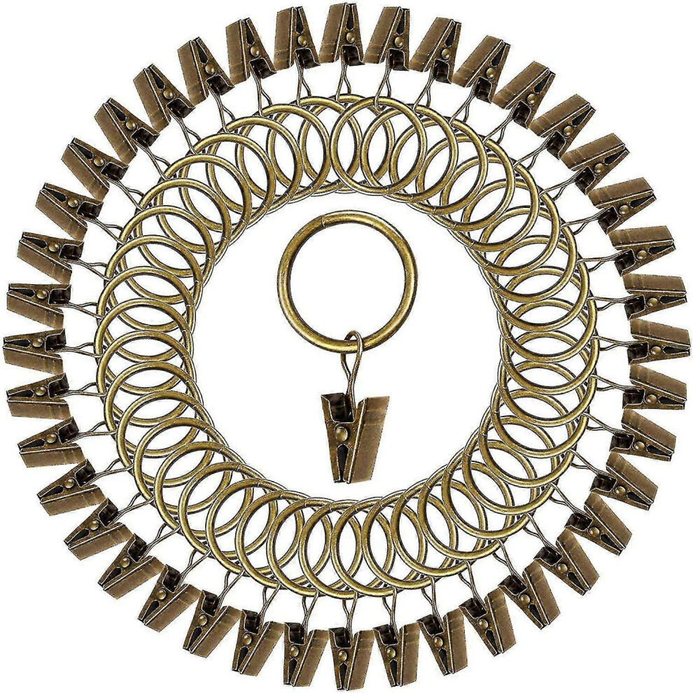 (As Show, One Size) 40 Pack Vintage Curtain Clips, Strong Metal Decorative Rustproof Drapery Curtain Ring With Clip Bro 5062994762451
