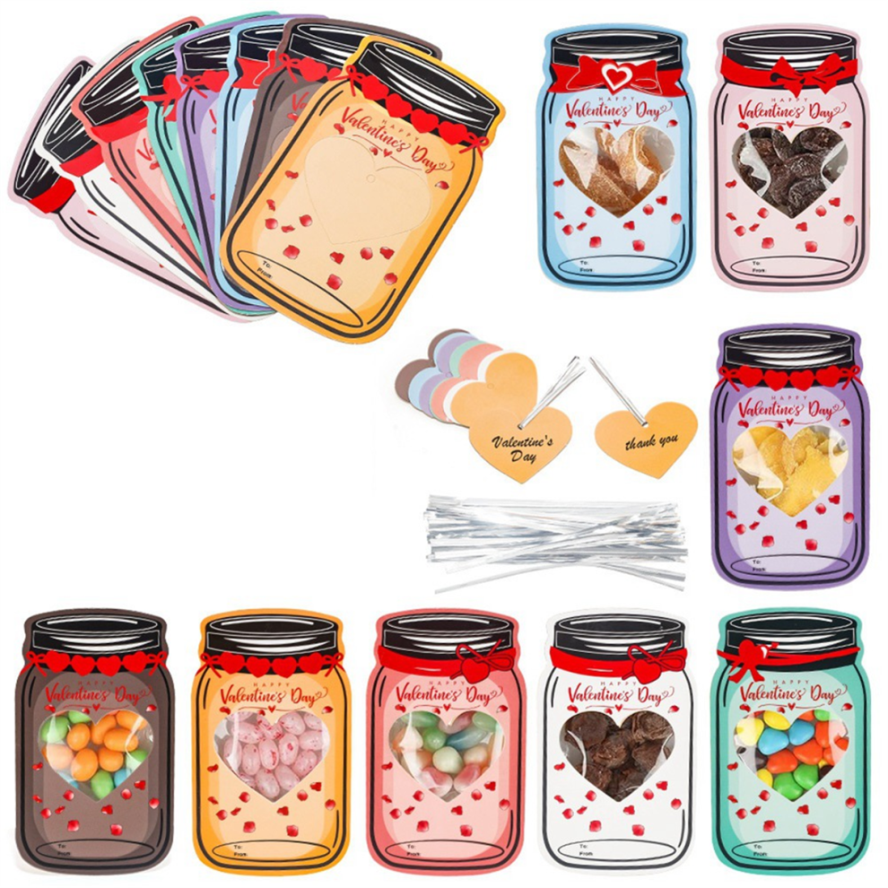 48 PièCes Saint Valentin Bonbons Cadeaux DéRive Bouteille Carte de Voeux FêTe Mariage Bricolage Chocolat Biscuit Emballage DéCor