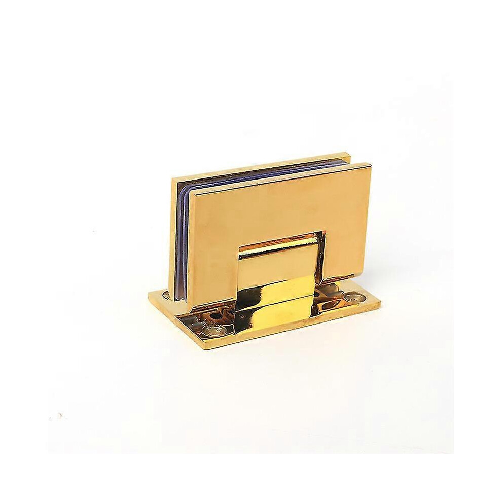 (As Show, One Size) Glass Door Hinges Shower Room Accessories 90 Degree Glass Door Hinge, For Stainless Steel Bathroom Clip (Gold Chrome) 5063595962363