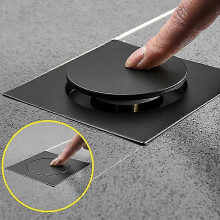 (As show, One size) Iron Pop Up Floor Drain Anti-odor Chrome-plated Brass Bath Drain Deodorizing1pcs-Black