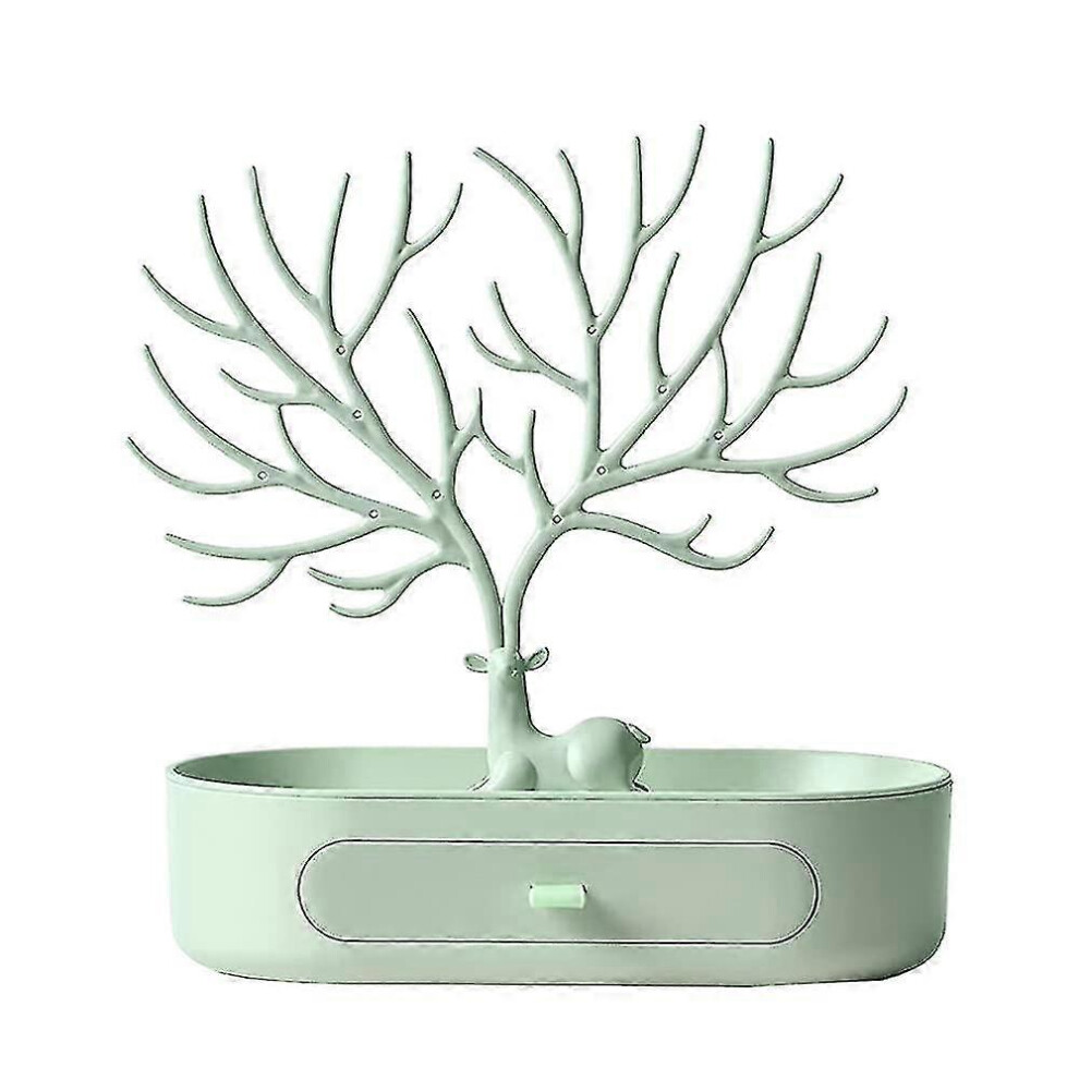 (Green, One Size) Antlers Jewellery Stand, Necklace Storage, Jewellery Holder With Drawers, Earring Holder, Bracelet Stand, Jewellery Tree 5063595946042