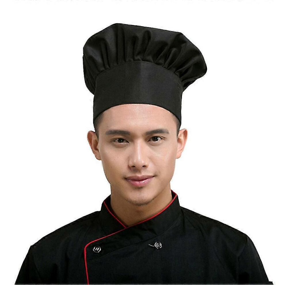 (Black, One Size) Professional Stretchy Adjustable Men Cap Kitchen Cook Baker Catering Chef Hat 5062994725197