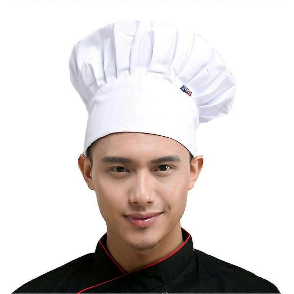 (White, One Size) Professional Stretchy Adjustable Men Cap Kitchen Cook Baker Catering Chef Hat 5062994725210