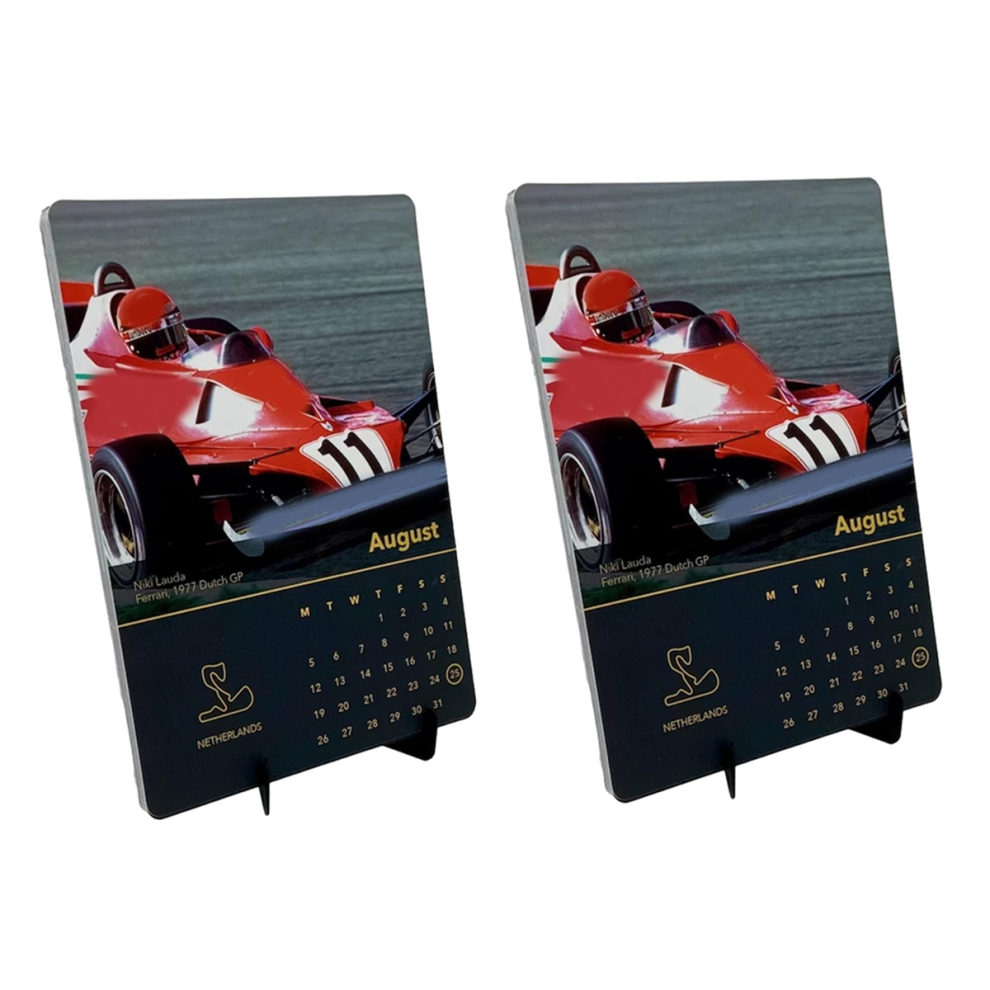 2 StüCk Tragbarer Monatlicher Wandkalender 2024, Formel-Rennwagen-Kalender Mit Rennwagen-Bildern, Tischkalender-image