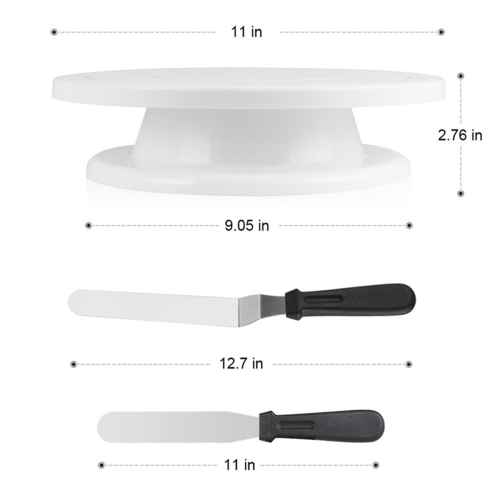 11In Rotating Cake Turntable for Decorating -6Pcs Kit 2