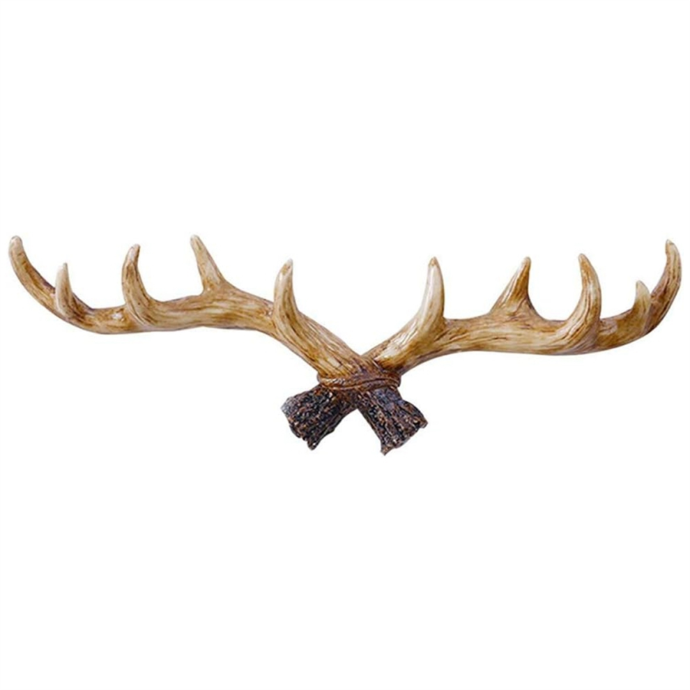 Crochets Muraux en Bois de Cerf Vintage Cintre Mural Porte-Manteau Porte-CléS pour Crochet DéCoratif B