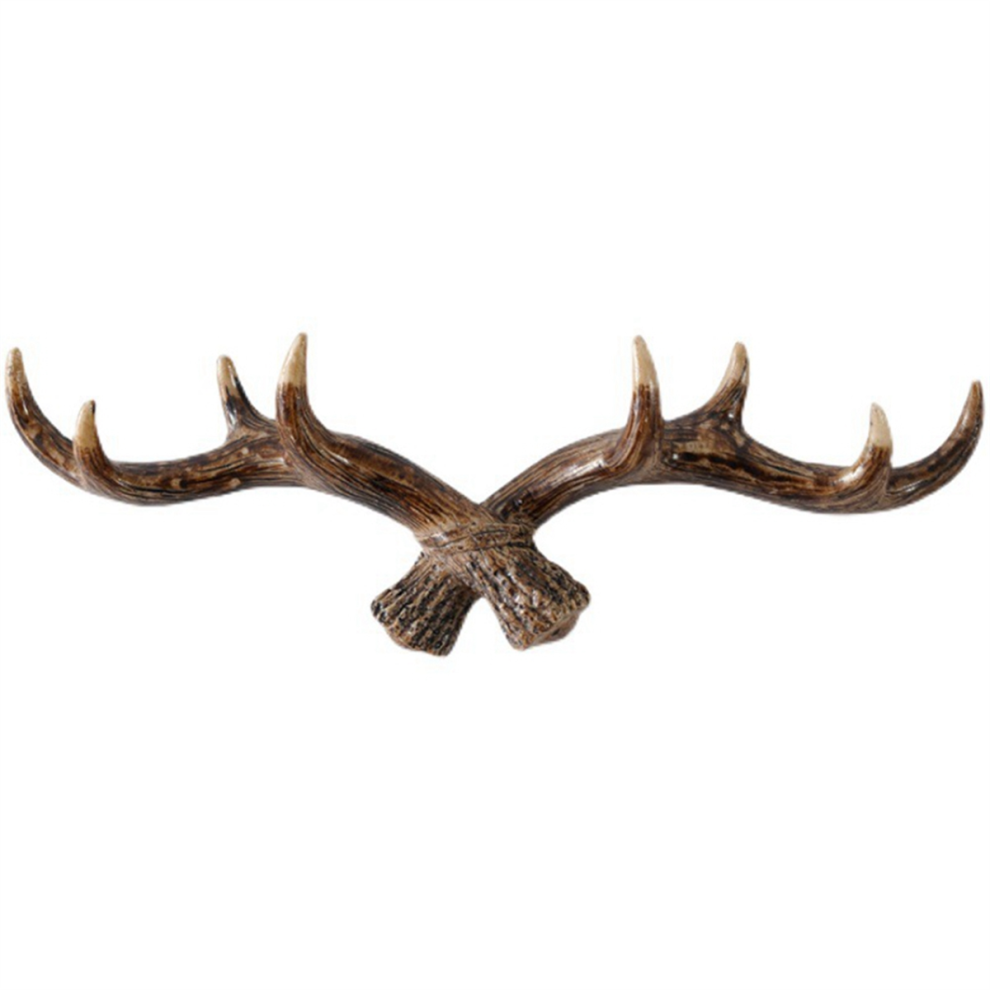 Vintage Bois de Cerf Crochets Muraux Mural Cintre Porte-Manteau Porte-CléS pour Crochet DéCoratif A