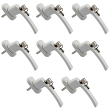8 Window Handles, Shaft Length 35 mm, Child Closed Lock