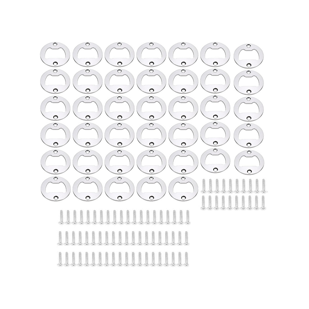 Photos - Nail / Screw / Fastener 40Pcs Bottle Opener Part with Screws, Round Beer