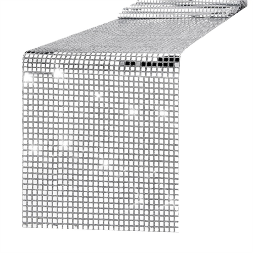 Disco Table Runner Mirror Silver na tanečnú svadbu