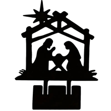 Silhueta de PreséPio Conjunto Estatuetas Natal Enfeite Sagrada FamíLia para Cerca PáTio B