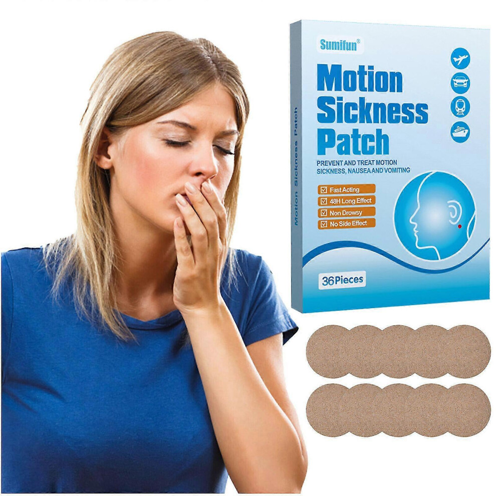 Wrezatro (As Show, One Size) 36Pcs Motion Sickness Patch Anti Nausea Seasickness Stickers Travel Nausea Treatment