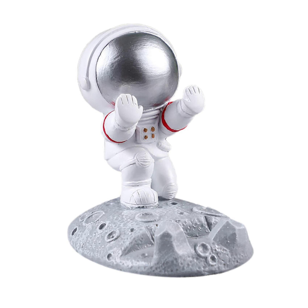 (As Show, One Size) Creative Astronaut Phone Holder Spaceman Phone Holder Cute And Funny(, Hand Push Pose) Silver 5093442619638
