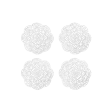 4PCS 8.6 Inch Doilies Crochet Round Lace (White)