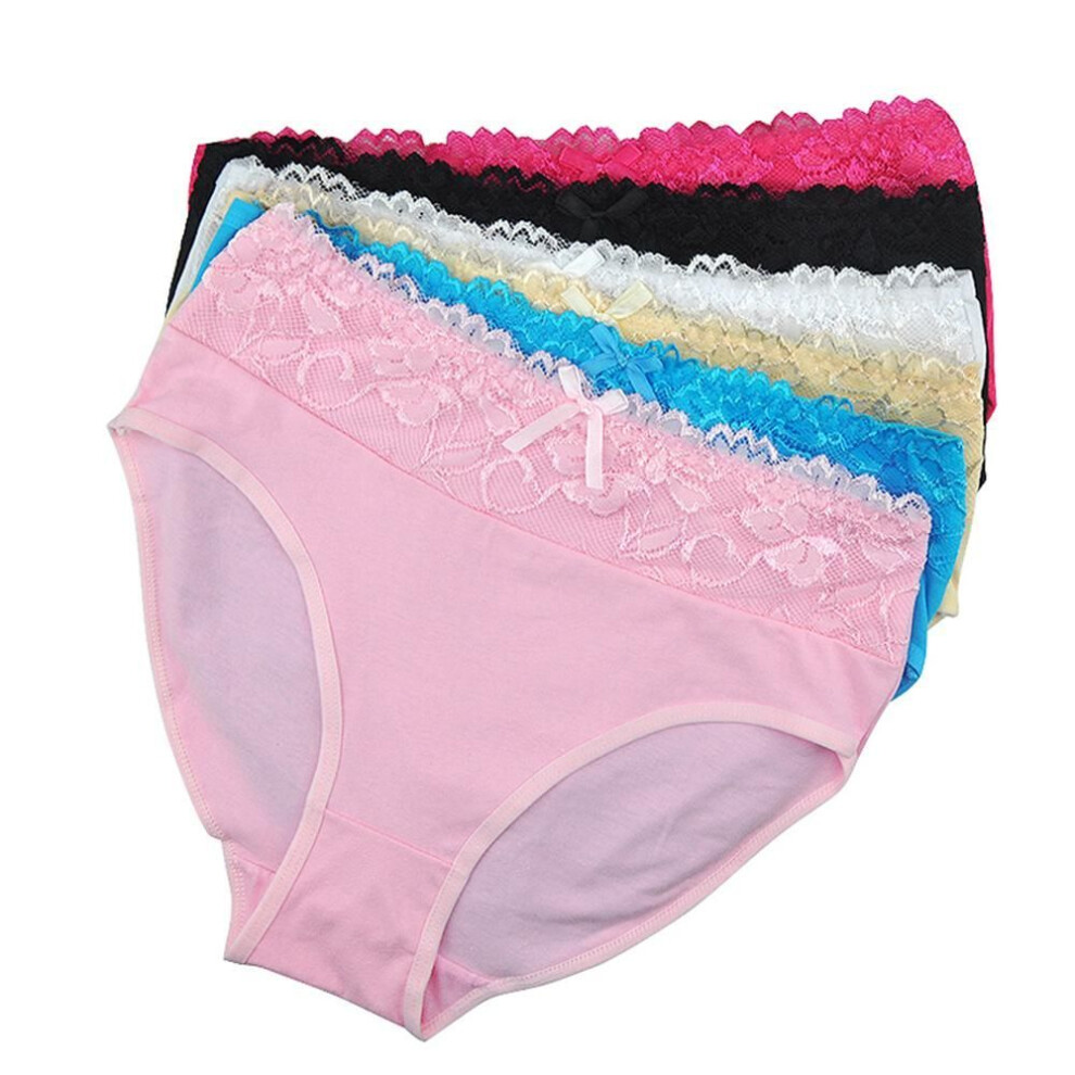 (XXL) Underwear Cotton High Waist Plus Size Briefs Panties Ladies Mothers Knickers Intimates for Women   Lot 6 PCS