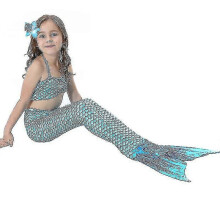 (130CM, One size) Kids Girls Mermaid Tail Bikini Set Swimwear Costume