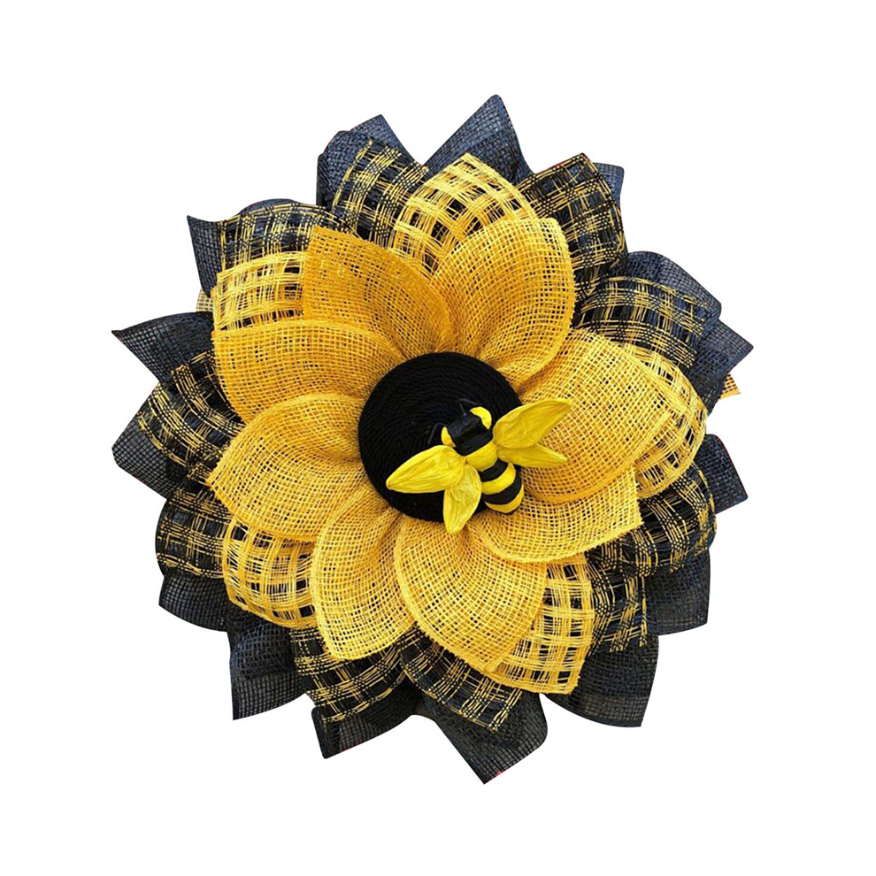 Exogio Bee Wreath For Front Door,Sunflower Hanging Wall Easter Window Rustic