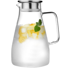 Glaskaraffe, Wasserkaraffe mit Deckel, HitzebestäNdige Borosilikatkaraffe, Gemeinsamer HeißEr und Kalter Wasserkocher, für Milch, Kaffee