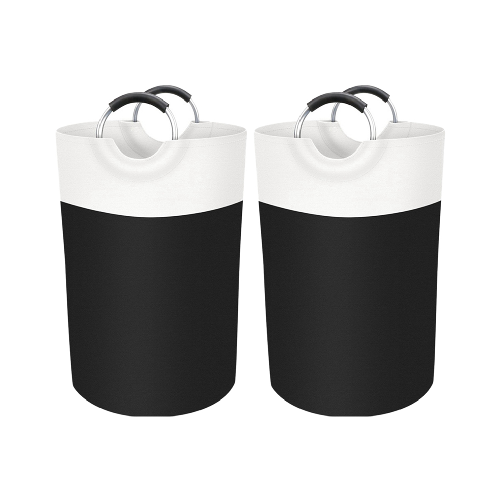 2Pc Panier à Linge Pliable, Linge, Sale, ImperméAble PoignéEs en Aluminium, 90L