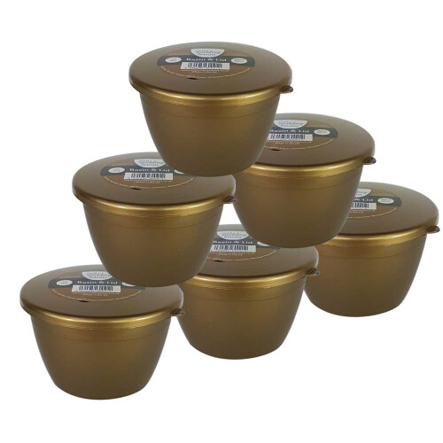 (Gold) ½ Pint Plastic Steamed Pudding Basins with Lids
