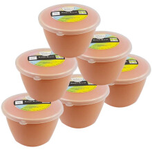 (Peach) ½ Pint Plastic Steamed Pudding Basins with Lids